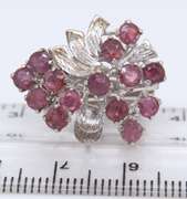 Vintage Sterling Silver Gemstone Flower Style Earrings