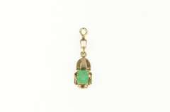 Gold Filled Victorian Ornate Natural Emerald Drop Pendant