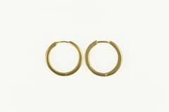 14K Yellow Gold Baguette Diamond Classic Statement Hoop Earrings