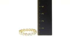 14K Yellow Gold Heart CZ Eternity Anniversary Stackable Band Ring