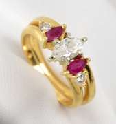 Two Piece Marquise Diamond Wedding Set