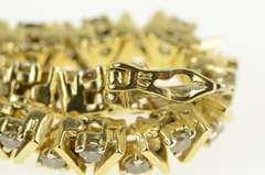 14K Yellow Gold 1.71 Ctw Diamond Zig Zag Triangle Link Tennis Bracelet