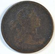 Scarce 1798 Draped Bust Large Cent in VG.