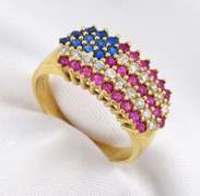 Fun 14k American Flag Ring
