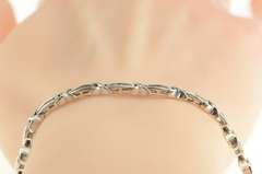 14K White Gold 1.25 Ctw Baguette Diamond Classic Tennis Bracelet