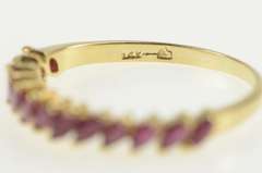14K Yellow Gold Marquise Ruby Stackable Wedding Band Ring