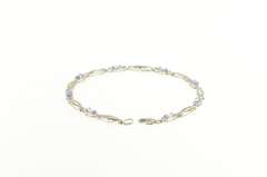 10K White Gold Oval Tanzanite Diamond Accent Loop Tennis Bracelet