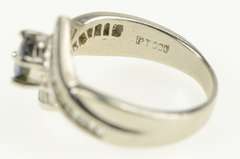 Platinum 0.97 Ctw Natural Sapphire Baguette Engagement Ring