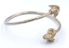 Vintage Sterling Silver Ram's Head Bangle