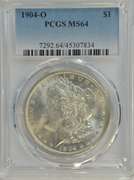 Impressive PCGS MS64 graded 1904-O Morgan Silver Dollar