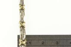 10K Yellow Gold 0.30 Ctw Diamond Two Tone X Link Tennis Bracelet