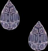 Thrusting Teardrop Diamond 18k White Gold Earrings