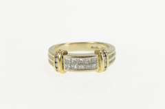 14K Yellow Gold 0.46 Ctw Princess Diamond Squared Channel Ring