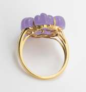 Fun Carved Lavander Jade Ring.