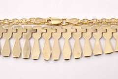 Elegant Fringe Necklace in Tri-Color Gold