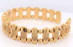 Handsome Yellow Gold Wide Cuff Bangle