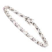Hugs & Kisses xoxo Rhodium Plate Diamond Bracelet