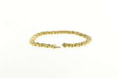 14K Yellow Gold Zig Zag White Sapphire Statement Tennis Bracelet
