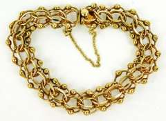 Vintage 12K Gold Filled Fancy Charm Bracelet