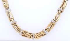 14KT Yellow Gold 5mm Square Byzantine chain Necklace