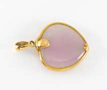 Lavander Jade Heart in 14k Bezel