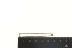 14K White Gold Art Deco Etched Vine Pattern Ornate Bar Pin/Brooch