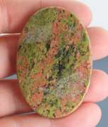 Eye catching 109.46ct Unakite cabochon