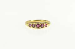18K Yellow Gold Victorian Handmade Natural Ruby Graduated Ring