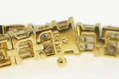 14K Yellow Gold 8.30 Ctw Baguette Diamond Encrusted Tennis Bracelet
