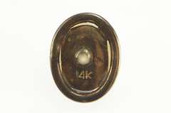 14K Yellow Gold Natural Oval Opal Classic Lapel Pin/Brooch