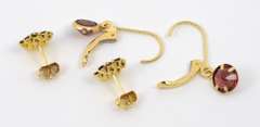 2 Pairs 14k and Garnet Earrings
