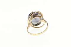 14K Yellow Gold 1930's Syn. Amethyst Swirl Cocktail Statement Ring