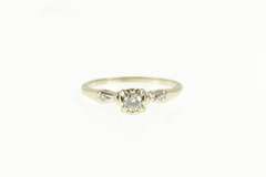 14K White Gold 1940's Classic Three Diamond Engagement Ring