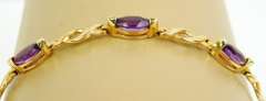 Pretty 10K Gold Amethyst Bracelet