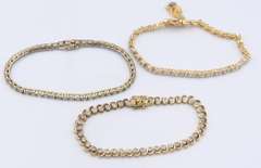 Group Lot of 3 Vintage Sterling Silver Cubic Zirconia Bracelets