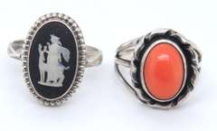 Lot of 2 Vintage Sterling Silver Rings