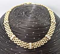Lovely 14K Panther Link Necklace with Diamonds