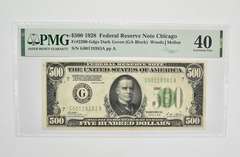 $500 1928 Chicago FR Note PMG 40 XF Fr#2200-Gdgs (GA Block) Dark Green