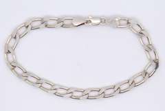 Vintage Italian Sterling Silver Curb Link Bracelet