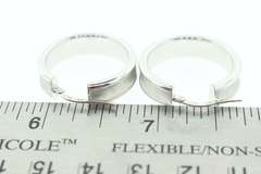 LADIES 18K WHITE GOLD LOOP EARRINGS