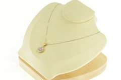 14K Yellow Gold 0.50 Ctw Round Diamond Halo Cluster Pendant