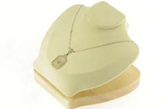 14K White Gold Art Deco Camphor Glass Filigree Diamond Necklace