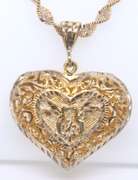 Vintage 925 Sterling Silver Heart Shaped Pendant on Chain