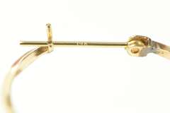 14K Yellow Gold Squared Twist Design 26.1mm Hoop Earrings