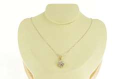14K Yellow Gold 0.50 Ctw Round Diamond Halo Cluster Pendant