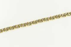 14K Yellow Gold 1.71 Ctw Diamond Zig Zag Triangle Link Tennis Bracelet