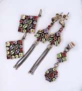 Group Lot of Vintage Sterling Silver Gemstone Dangle Earrings and Pendants