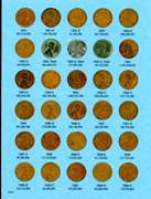 Set of Lincoln Wheat Cents 1941-1974-S in Album