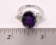 Amazing Approx. 7.36CTS Amethyst and Approx. 1.48CTW Diamond Ring in 18K White Gold
