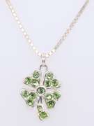 Vintage Sterling Silver Leaf Pendant on Chain